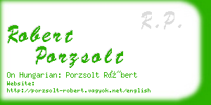 robert porzsolt business card